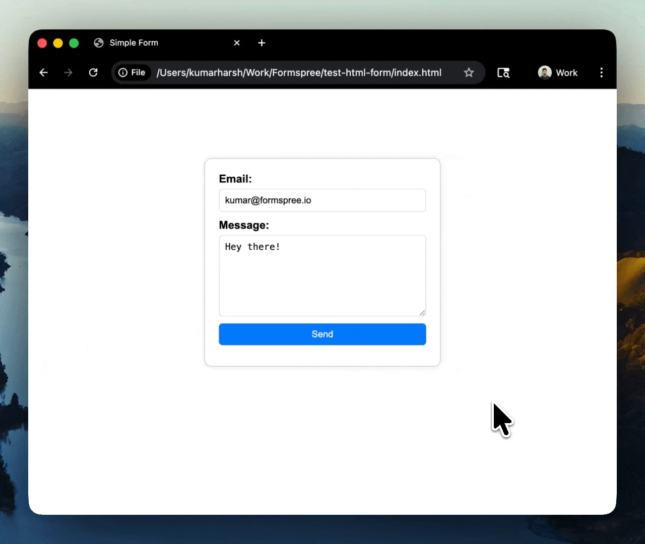 AJAX form submission with inline feedback