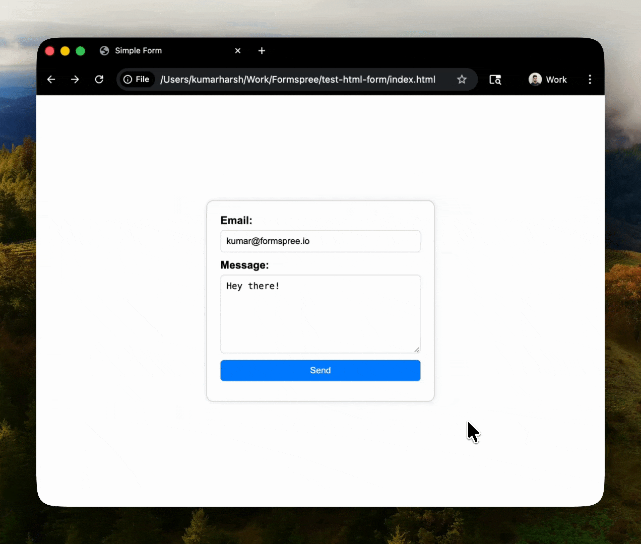 Default form submission with redirect