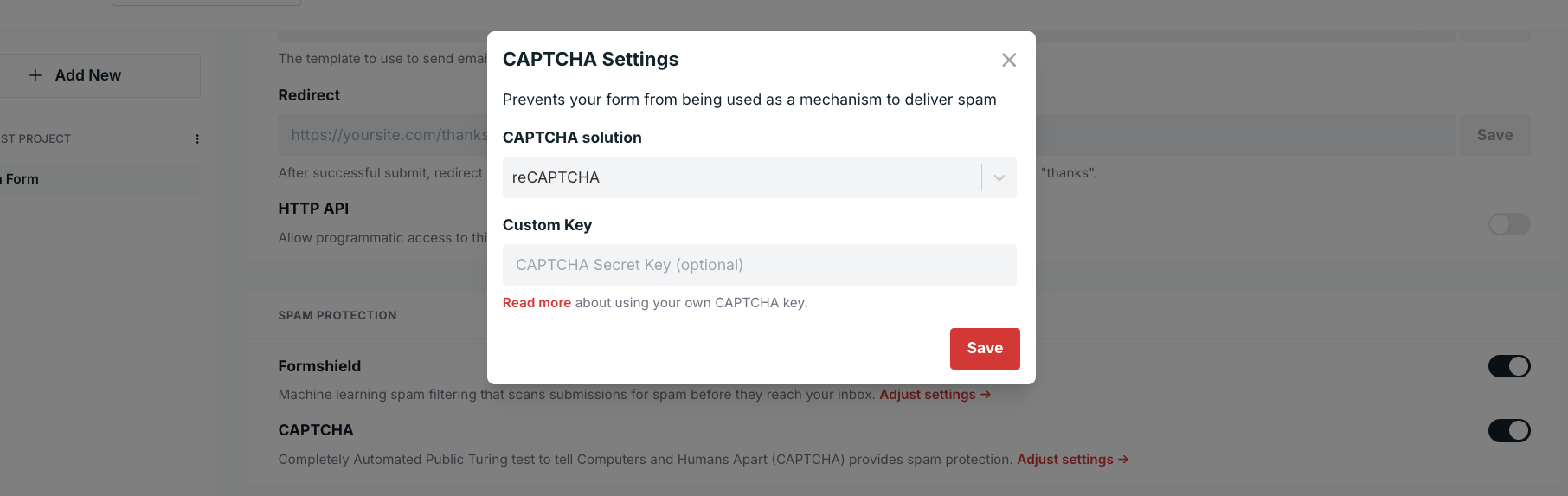 Configure CAPTCHA