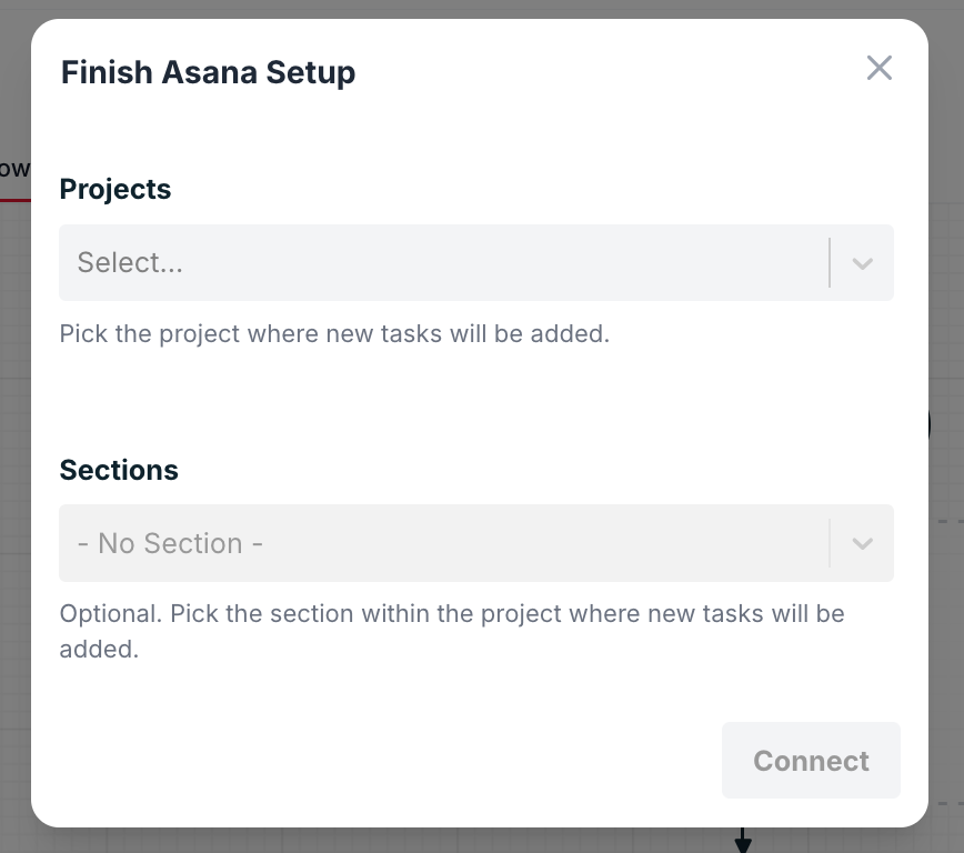 Finish asana setup