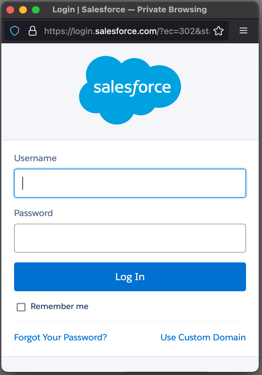 Log into Salesforce