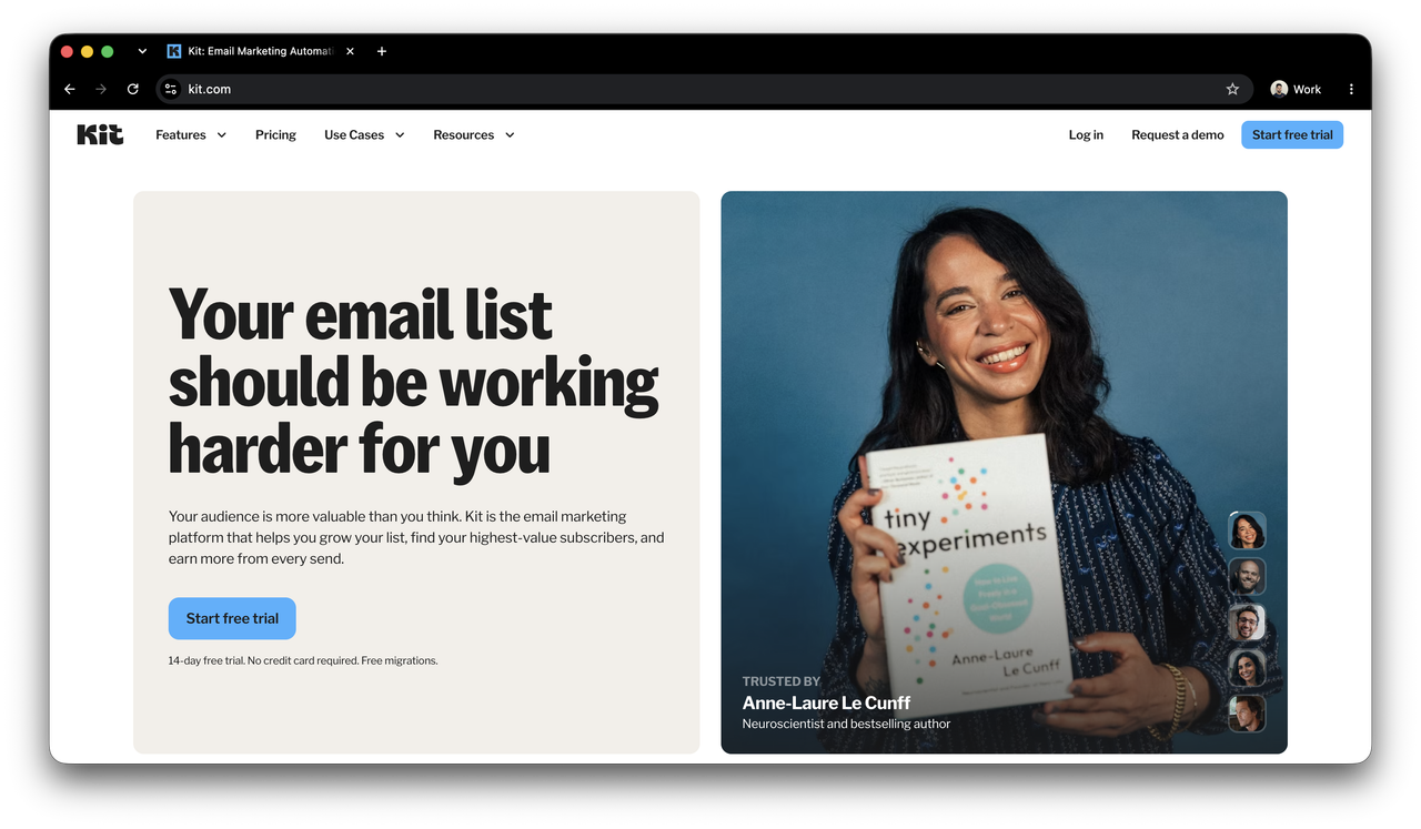 Kit homepage