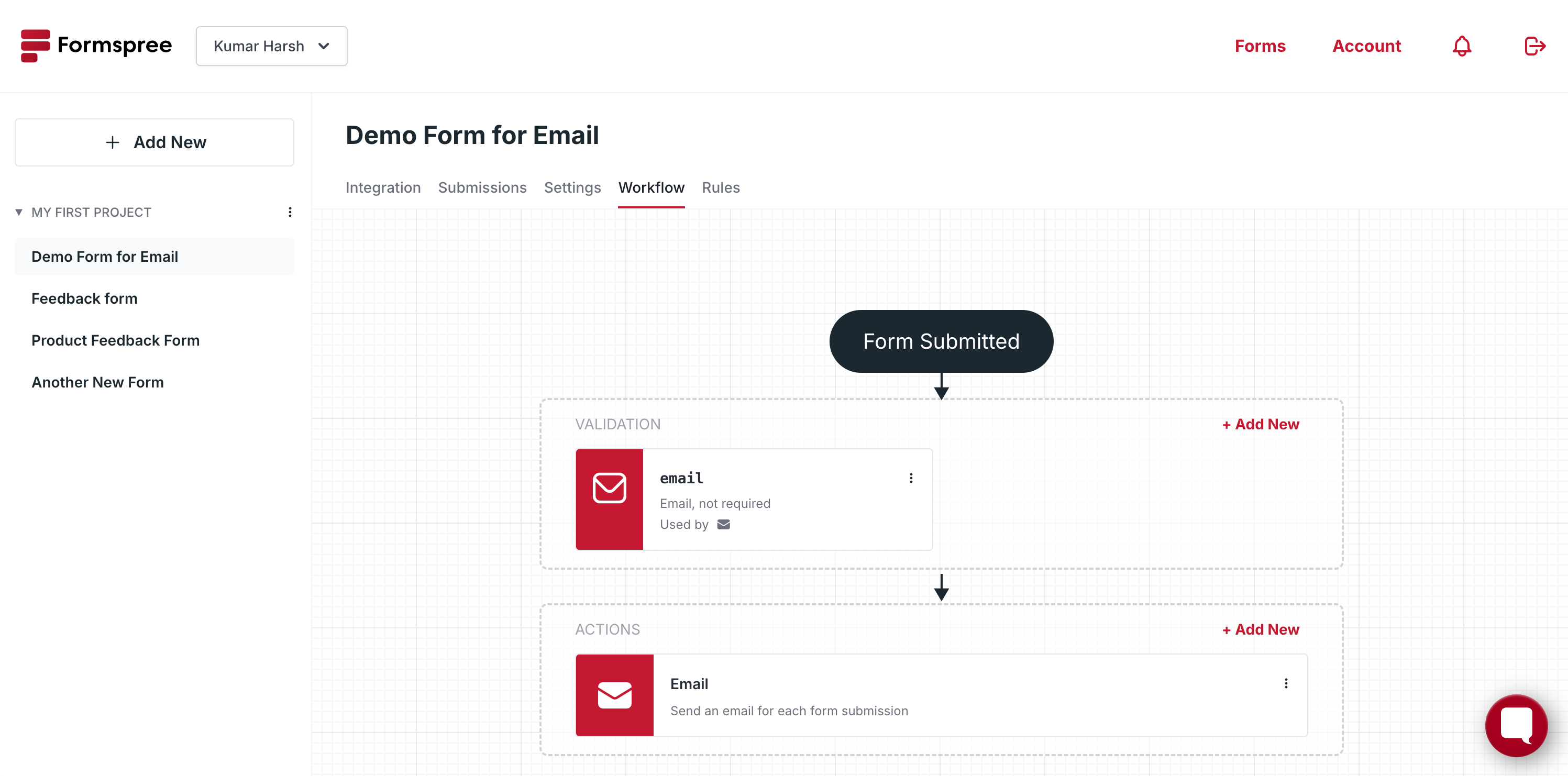 Set up form validation