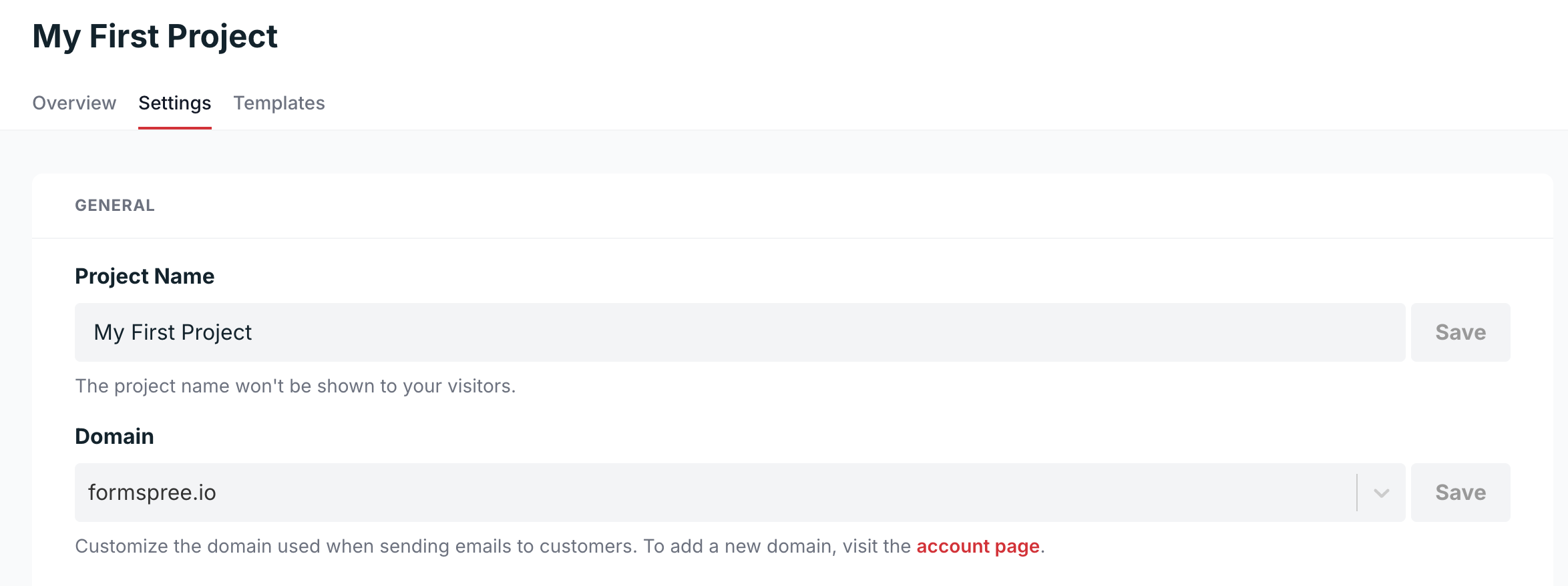 Formspree domain restriction setting