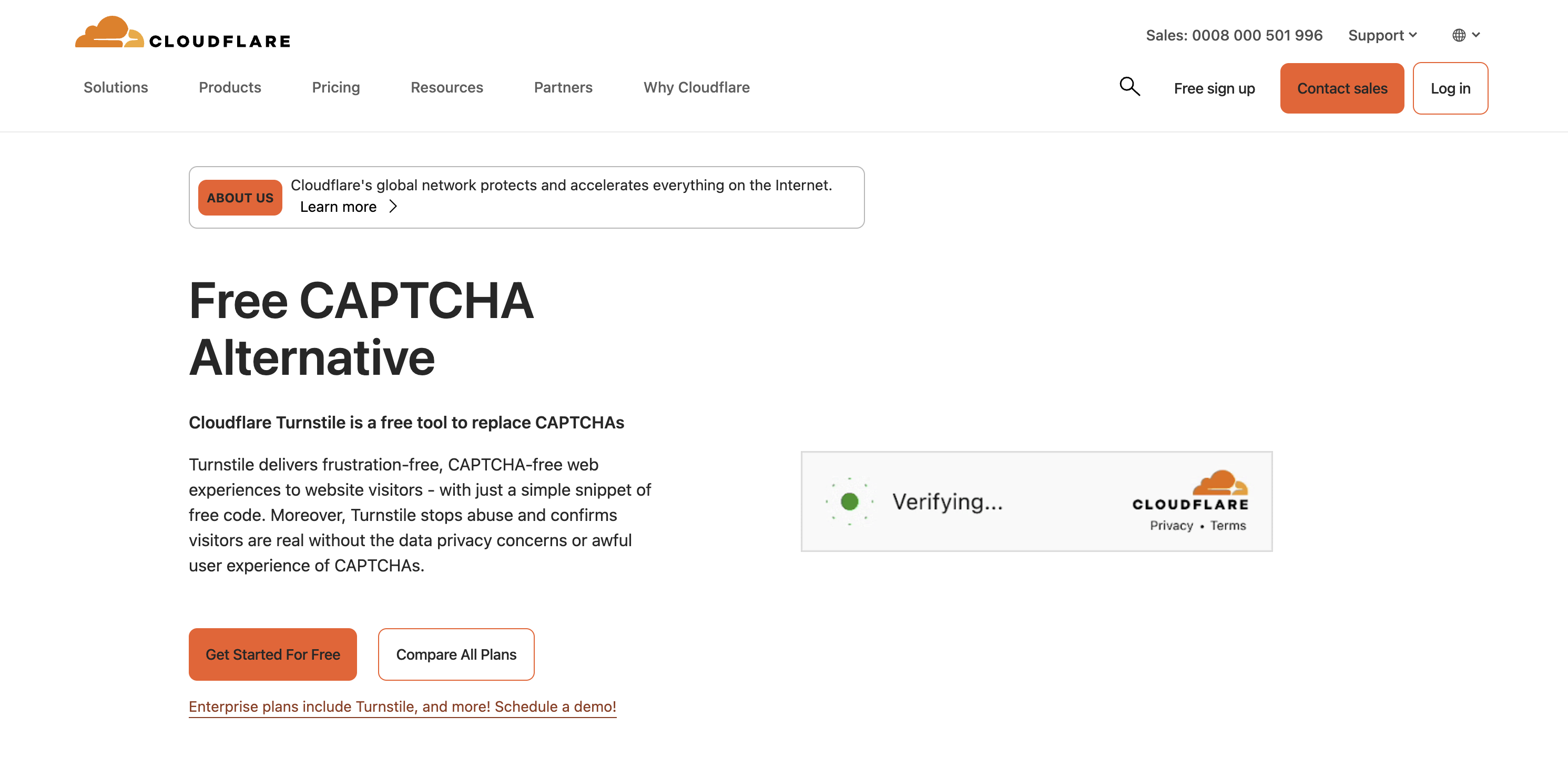 Cloudflare Turnstile Homepage