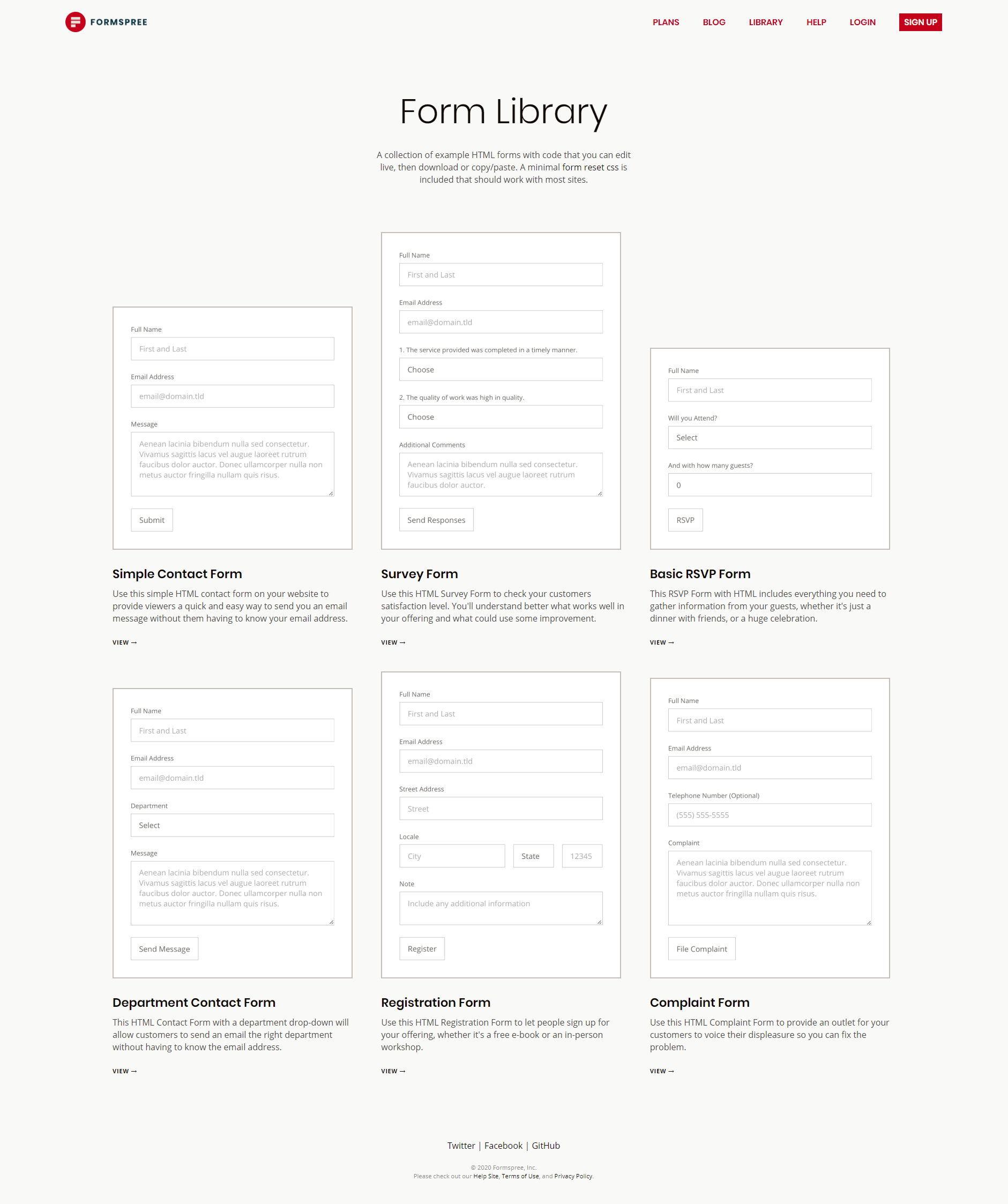 Form Template Library