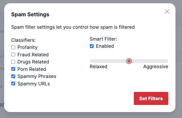 Advanced Spam Filtering Screenshot