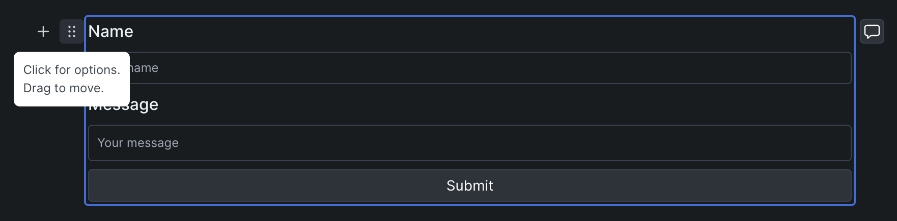 GitBook form options