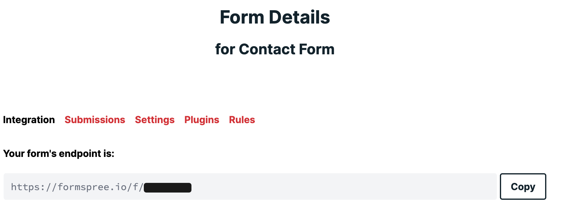 Form view with form endpoint examples code