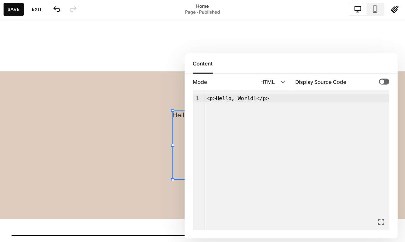 Added code block