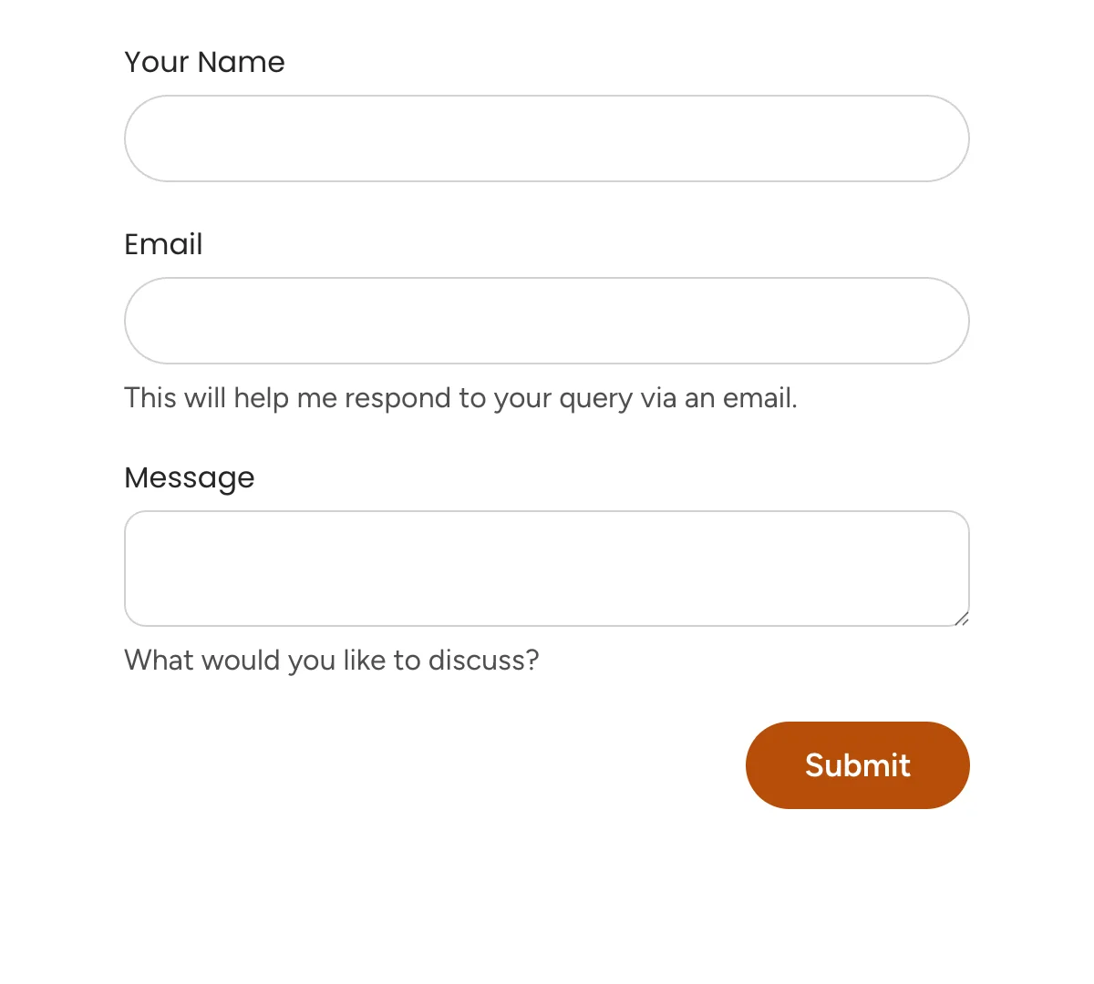 Preview of Contact Me Form